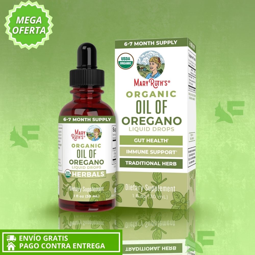 MaryRuth Organic Oil of Oregano. Defensas fuertes, digestión ligera y bienestar natural en cada gota.