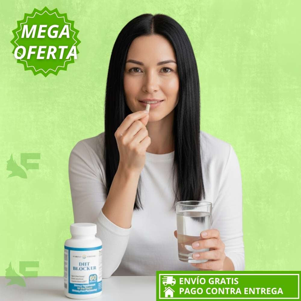 Simply® DHT Blocker – Bloqueador Natural de DHT para el Crecimiento del Cabello.