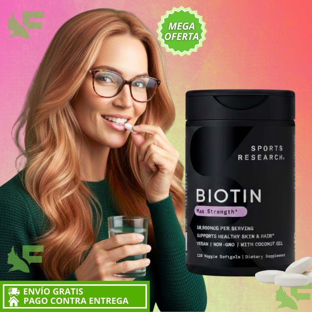 Biotin Extra Strength 10,000 mcg – Biotina de alta potencia para cabello, piel y uñas