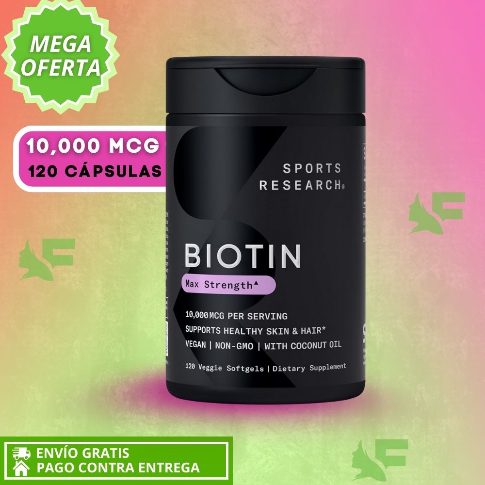 Biotin Extra Strength 10,000 mcg – Biotina de alta potencia para cabello, piel y uñas