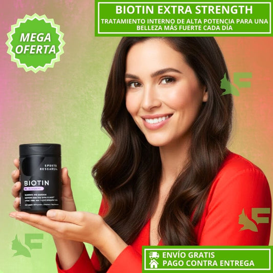 Biotin Extra Strength 10,000 mcg – Biotina de alta potencia para cabello, piel y uñas