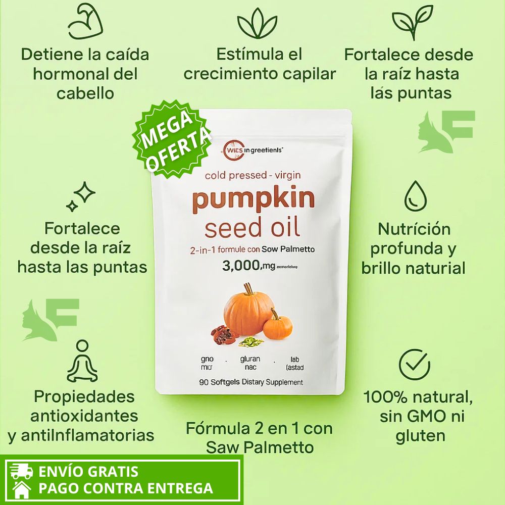 Pumpkin Seed Oil - 2 en 1. Recupera y Fortalece tu Cabello