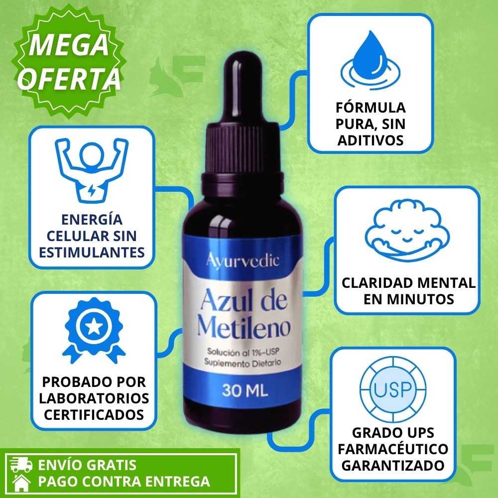 Azul De Metileno. Suplemento Certificado Para tu mente y energía