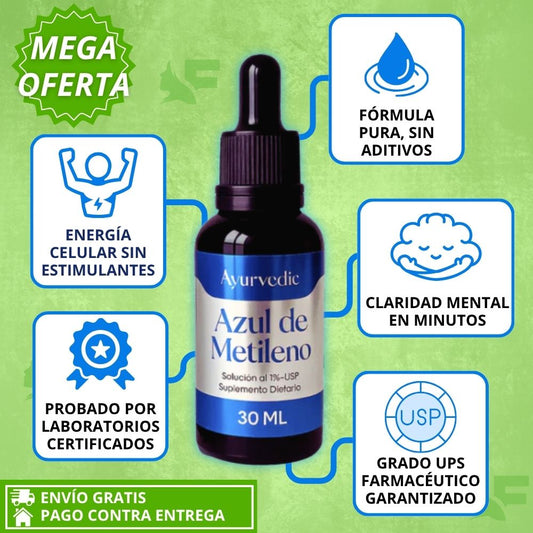 Azul De Metileno. Suplemento Certificado Para tu mente y energía