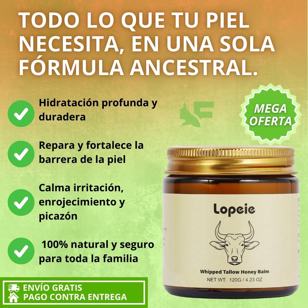 Lopeie: Sebo, miel y magia: nutrición profunda, alivio inmediato, piel renovada.