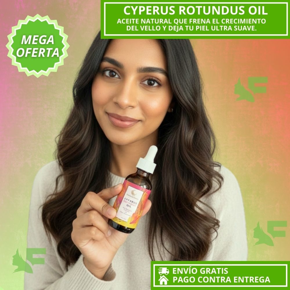 Cyperus Rotundus Oil: Aceite natural que frena el crecimiento del vello y deja tu piel ultra suave.