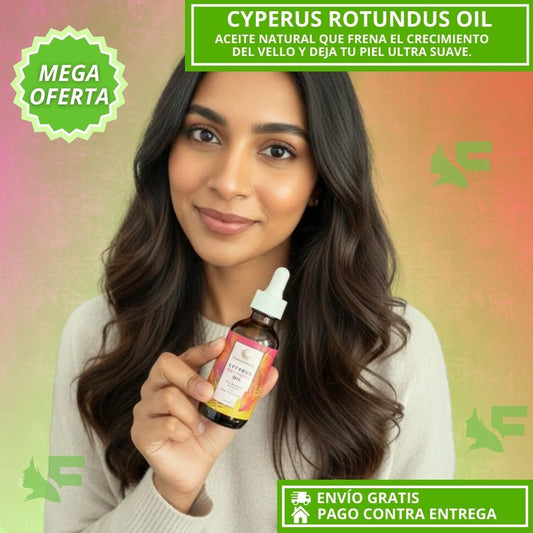 Cyperus Rotundus Oil: Aceite natural que frena el crecimiento del vello y deja tu piel ultra suave.
