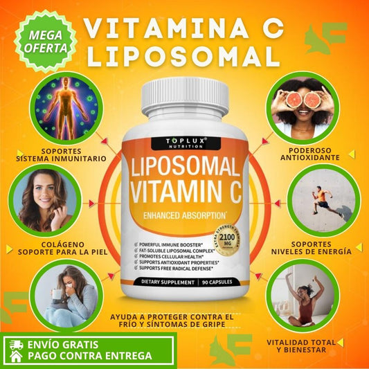 Liposomal Vitamin C. Alta absorción: Energía, defensas y circulación para mujeres +40