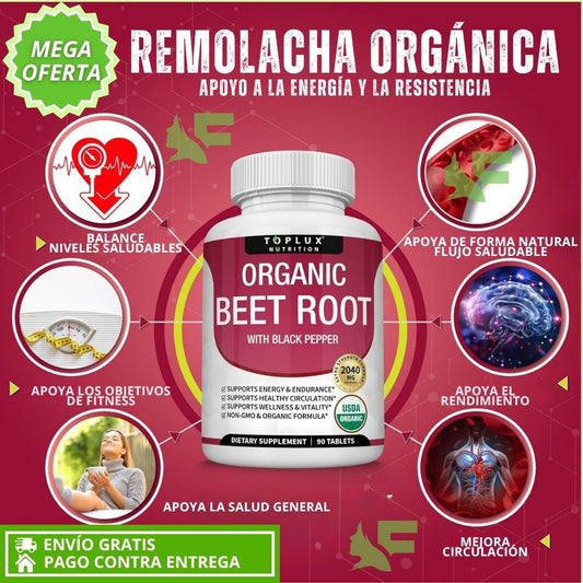 ORGANIC BEET ROOT. Suplemento Para Tu Circulación y Energía