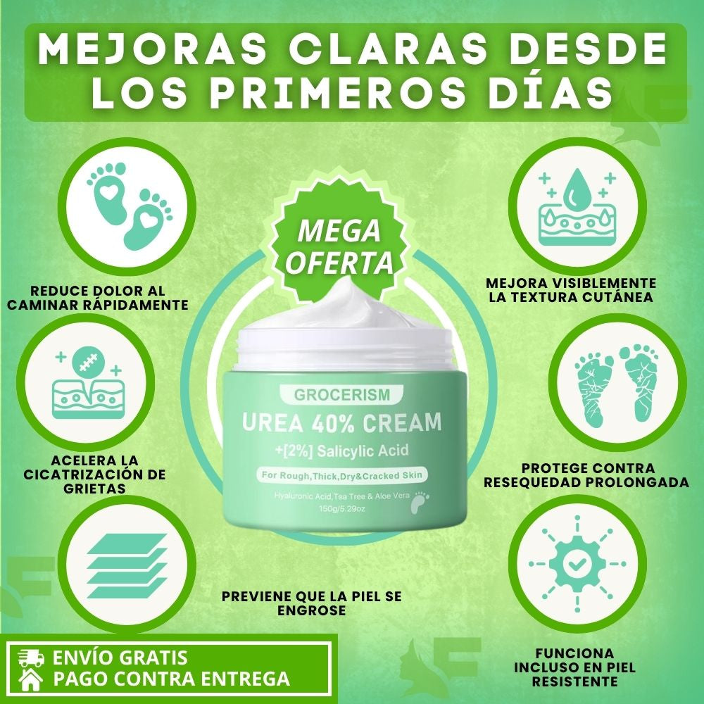 UREA 40% CREAM. La solución real para callos, grietas y resequedad severa.