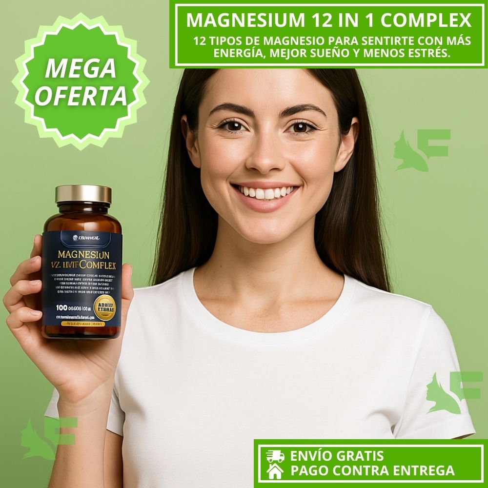 Magnesio 12 in 1 El magnesio más completo para tu cuerpo, tu energía y tu sistema nervioso. Importado de EE.UU