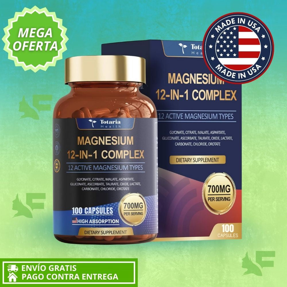 Magnesio 12 in 1 El magnesio más completo para tu cuerpo, tu energía y tu sistema nervioso. Importado de EE.UU