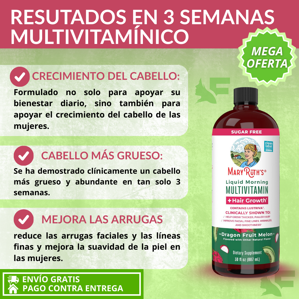 MaryRuth’s Dragon Fruit: Crecimiento capilar visible y piel más suave en pocas Semanas