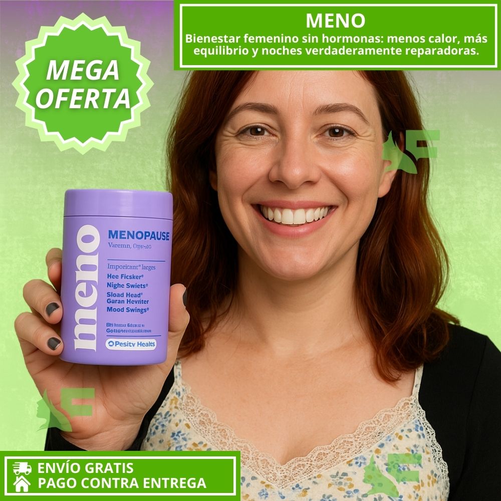Meno. Bienestar femenino sin hormonas: menos calor, más equilibrio y noches verdaderamente reparadoras.