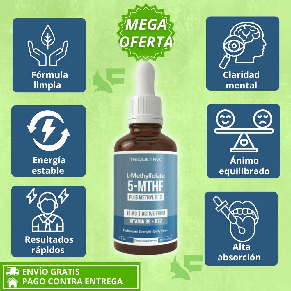 Metilfolato 5-MTHF con vitamina B12 Claridad y energía mental estable
