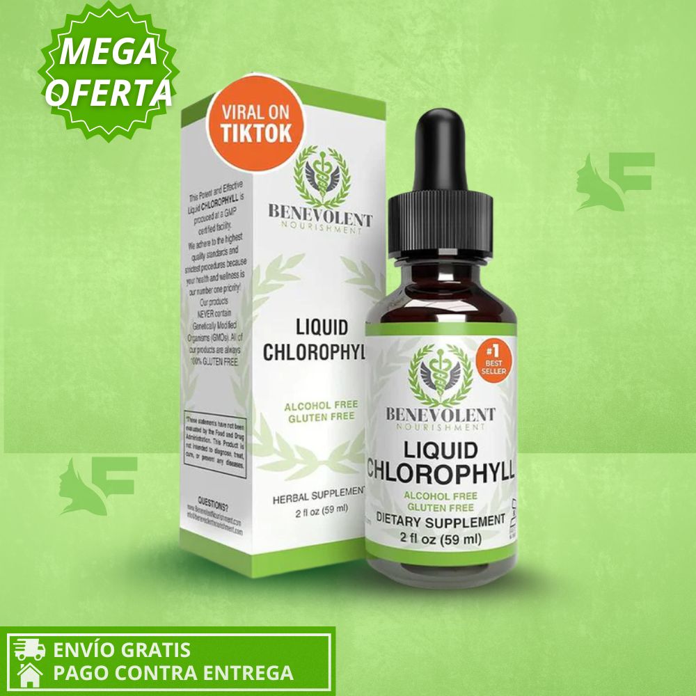 Clorofila Líquida Benevolent. Tu detox diario para un abdomen plano y una digestión ligera