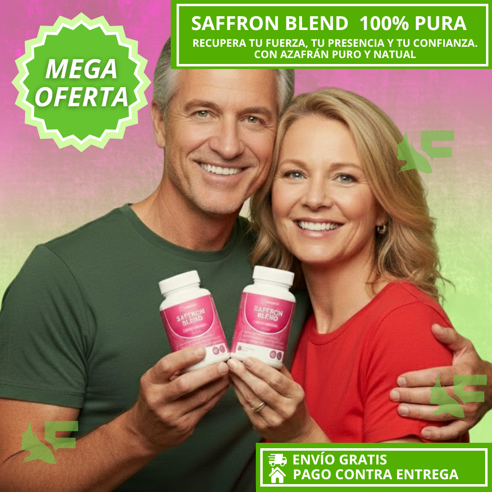 Safrron Blend 100% PURA. Naturalmente: Más flujo, más vigor, más potencia.