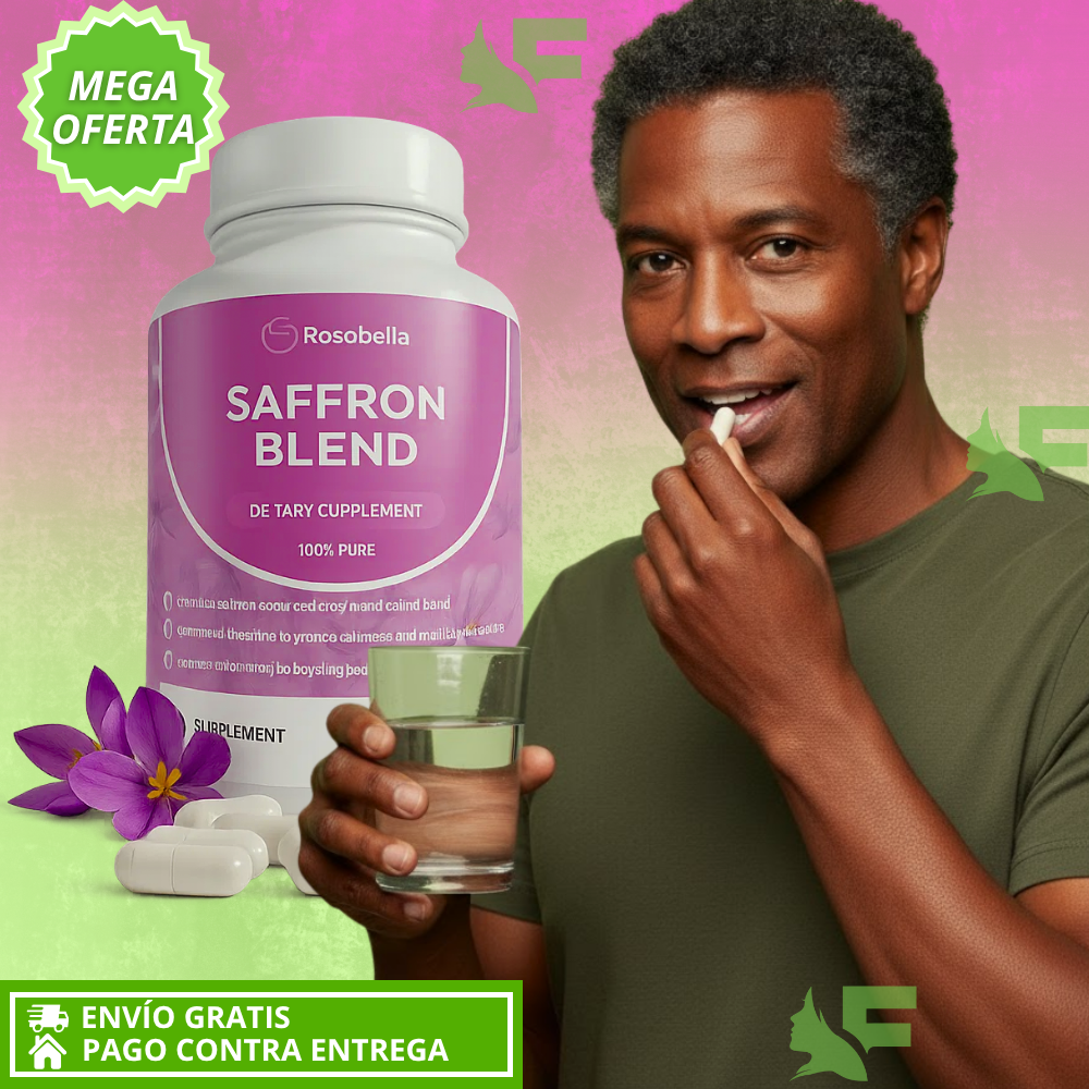 Safrron Blend 100% PURA. Naturalmente: Más flujo, más vigor, más potencia.