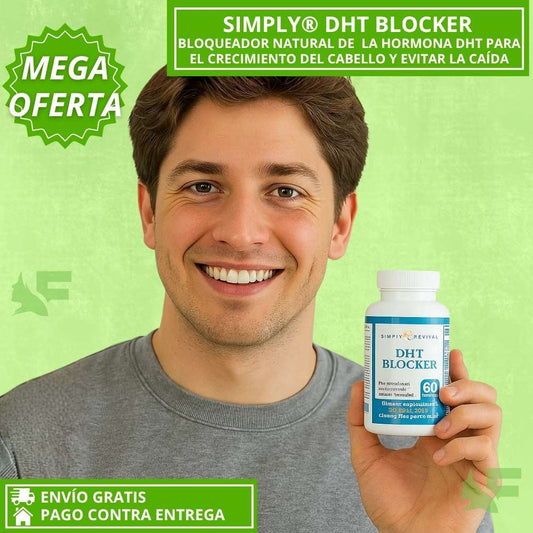 Simply® DHT Blocker – Bloqueador Natural de DHT para el Crecimiento del Cabello.