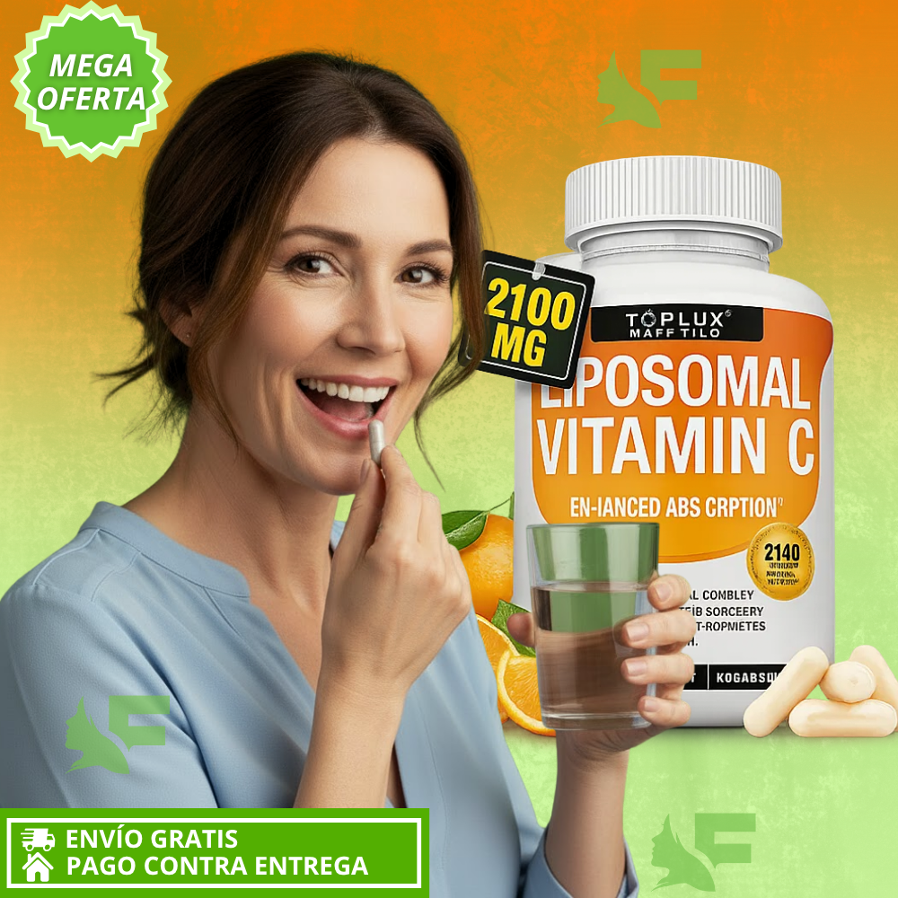 Liposomal Vitamin C. Alta absorción: Energía, defensas y circulación para mujeres +40