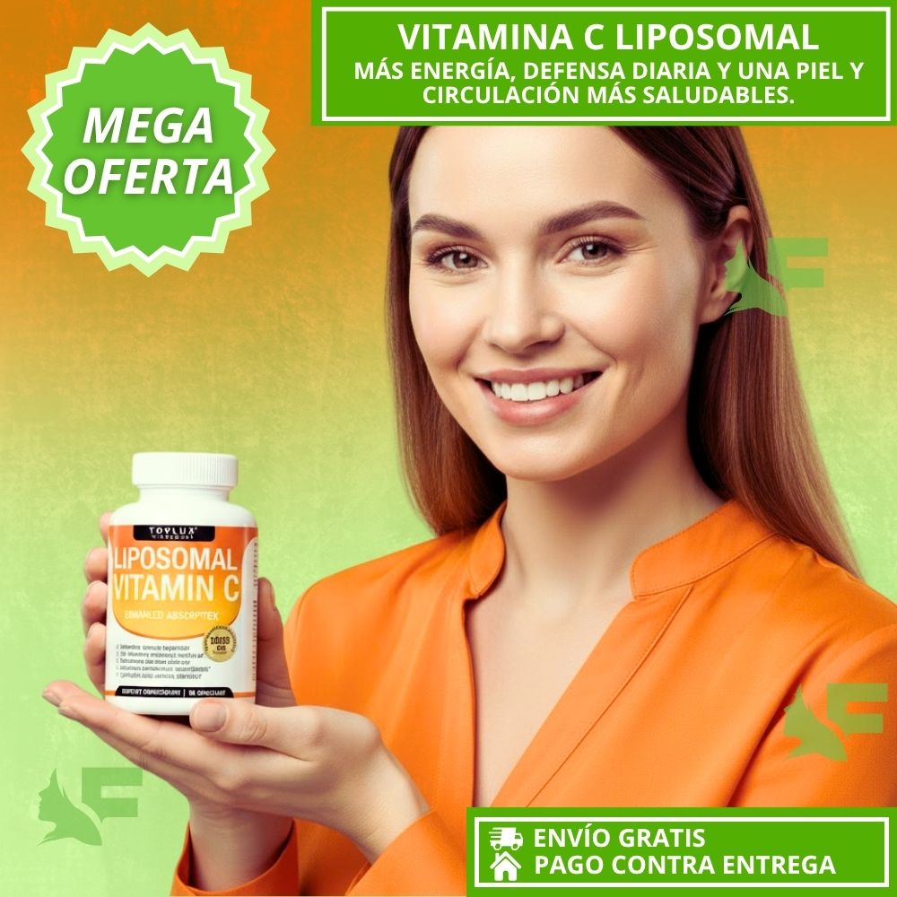 Liposomal Vitamin C. Alta absorción: Energía, defensas y circulación para mujeres +40